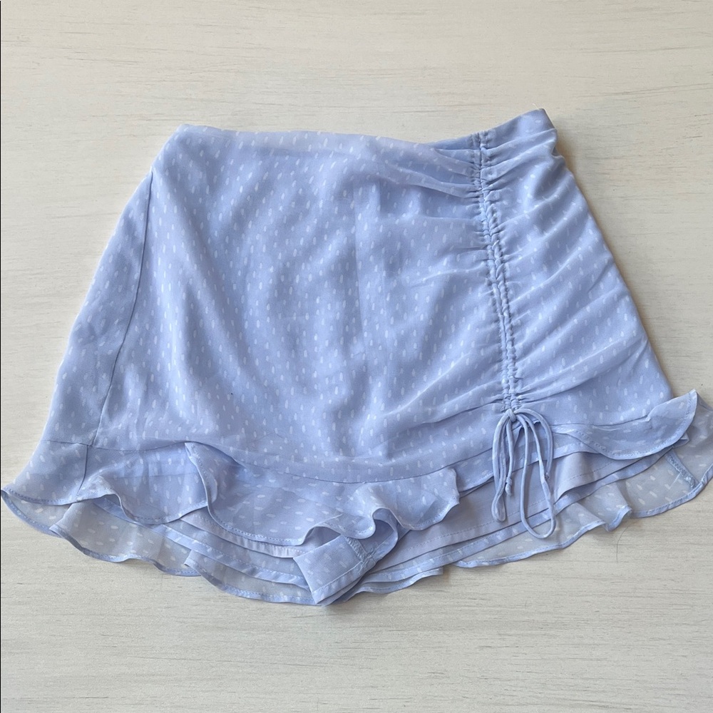 Rouched Ruffle Mini Skort